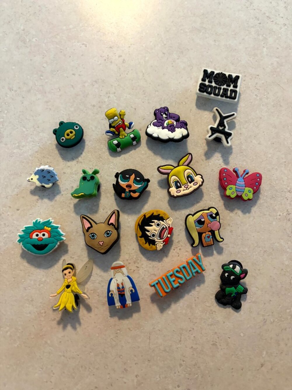 Lot of 18 Assorted Cartoon Character Shoe Charms for Crocs